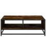 Mesa de centro madera ingeniería metal roble ahumado 80x80x30cm de , Mesas de centro - Ref: Foro24-848771, Precio: 62,10 €, D...