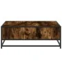 Mesa de centro madera ingeniería metal roble ahumado 80x80x30cm de , Mesas de centro - Ref: Foro24-848771, Precio: 62,10 €, D...