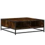 Mesa de centro madera ingeniería metal roble ahumado 80x80x30cm de , Mesas de centro - Ref: Foro24-848771, Precio: 62,10 €, D...