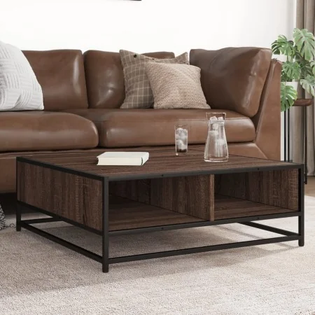 Mesa de centro madera ingeniería metal marrón roble 80x80x30 cm by , Coffee table - Ref: Foro24-848773, Price: 63,92 €, Disco...