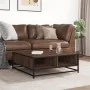 Mesa de centro madera ingeniería metal marrón roble 80x80x30 cm by , Coffee table - Ref: Foro24-848773, Price: 63,92 €, Disco...