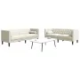 Set de sofás Chesterfield con cojines 2 piezas terciopelo crema by , Sofas - Ref: Foro24-3209298, Price: 629,56 €, Discount: %