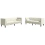 Set de sofás Chesterfield con cojines 2 piezas terciopelo crema by , Sofas - Ref: Foro24-3209298, Price: 629,56 €, Discount: %