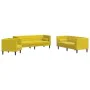 Set de sofás Chesterfield y cojines 3 pzas terciopelo amarillo von , Sofas - Ref: Foro24-3209287, Preis: 775,25 €, Rabatt: %