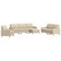 Juego de sofás con reposapiés 4 piezas tela crema by , Sofas - Ref: Foro24-3278297, Price: 675,58 €, Discount: %