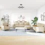 Juego de sofás con reposapiés 4 piezas tela crema by , Sofas - Ref: Foro24-3278297, Price: 675,58 €, Discount: %
