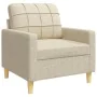 Juego de sofás con reposapiés 4 piezas tela crema by , Sofas - Ref: Foro24-3278297, Price: 675,58 €, Discount: %