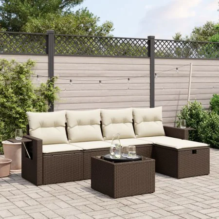 Set sofás de jardín 6 piezas y cojines ratán sintético marrón von , Gartensets - Ref: Foro24-3263789, Preis: 378,56 €, Rabatt: %