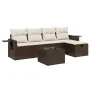 Set sofás de jardín 6 piezas y cojines ratán sintético marrón von , Gartensets - Ref: Foro24-3263789, Preis: 378,56 €, Rabatt: %
