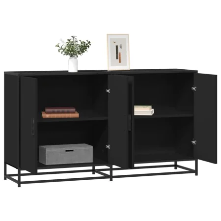 Aparador de madera de ingeniería negro 134x35x76 cm von , Sideboards - Ref: Foro24-3300815, Preis: 148,65 €, Rabatt: %