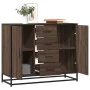 Aparador de madera de ingeniería marrón roble 92x35x76 cm by , Sideboards - Ref: Foro24-3300829, Price: 112,66 €, Discount: %