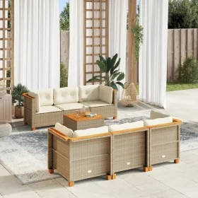 Set sofás de jardín 7 piezas y cojines ratán sintético beige von , Gartensets - Ref: Foro24-3261739, Preis: 564,76 €, Rabatt: %