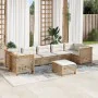 Set de sofás de jardín y cojines 8 piezas ratán sintético beige de , Conjuntos de jardín - Ref: Foro24-3261766, Precio: 682,3...