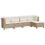 Juego de sofás jardín con cojines 5 pzas ratán sintético beige von , Gartensets - Ref: Foro24-3261787, Preis: 373,48 €, Rabat...