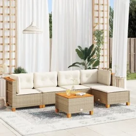 Juego de sofás jardín con cojines 6 pzas ratán sintético beige von , Gartensets - Ref: Foro24-3261793, Preis: 431,45 €, Rabat...