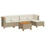 Juego de sofás jardín con cojines 6 pzas ratán sintético beige von , Gartensets - Ref: Foro24-3261793, Preis: 431,45 €, Rabat...