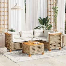 Juego de sofás jardín con cojines 5 pzas ratán sintético beige by , Garden sets - Ref: Foro24-3261808, Price: 423,27 €, Disco...
