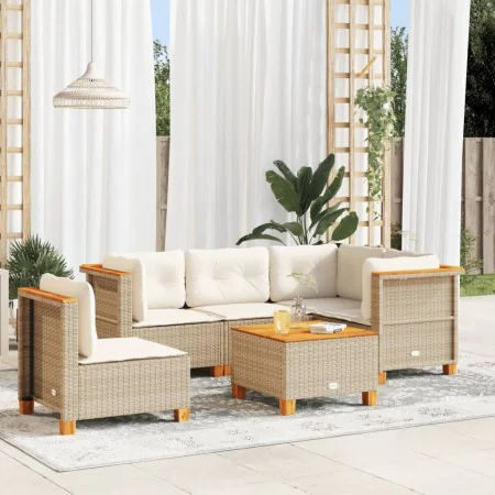 Juego de sofás jardín con cojines 6 pzas ratán sintético beige von , Gartensets - Ref: Foro24-3261841, Preis: 449,35 €, Rabat...
