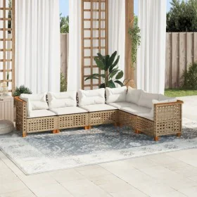 Juego de sofás jardín con cojines 6 pzas ratán sintético beige by , Garden sets - Ref: Foro24-3261862, Price: 523,37 €, Disco...