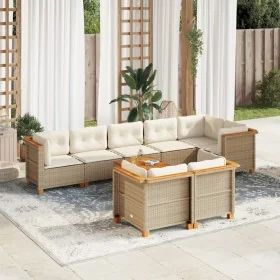 Set de sofás de jardín con cojines 9 pzas ratán sintético beige von , Gartensets - Ref: Foro24-3261895, Preis: 690,17 €, Raba...