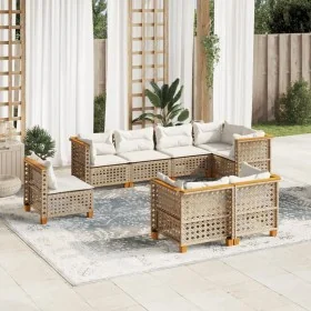 Set de sofás de jardín y cojines 8 piezas ratán sintético beige by , Garden sets - Ref: Foro24-3261904, Price: 709,44 €, Disc...