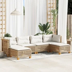 Juego de sofás jardín con cojines 6 pzas ratán sintético beige by , Garden sets - Ref: Foro24-3261952, Price: 480,72 €, Disco...