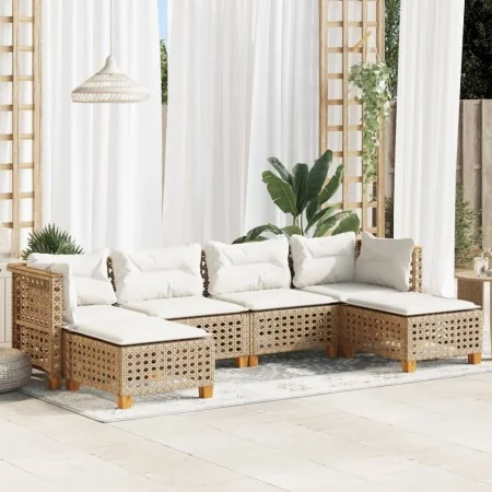 Juego de sofás jardín con cojines 6 pzas ratán sintético beige von , Gartensets - Ref: Foro24-3261952, Preis: 480,72 €, Rabat...
