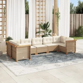 Set sofás de jardín 7 piezas y cojines ratán sintético beige von , Gartensets - Ref: Foro24-3261973, Preis: 590,59 €, Rabatt: %