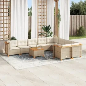 Juego de sofás jardín con cojines beige 10 pzas ratán sintético von , Gartensets - Ref: Foro24-3262009, Preis: 745,74 €, Raba...