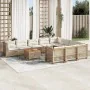 Set de sofás de jardín 11pzas con cojines ratán sintético beige by , Garden sets - Ref: Foro24-3262042, Price: 917,68 €, Disc...