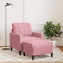 Sillón con taburete terciopelo rosa 60 cm by , Sofas - Ref: Foro24-3278260, Price: 209,14 €, Discount: %
