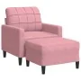 Sillón con taburete terciopelo rosa 60 cm by , Sofas - Ref: Foro24-3278260, Price: 209,14 €, Discount: %