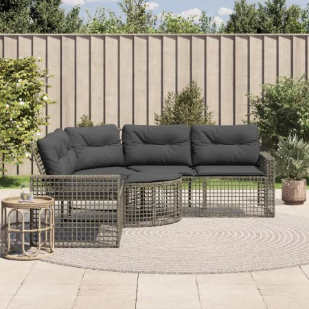 Sofá de jardín forma de L cojines y reposapiés ratán PE gris von , Outdoor-Sofas - Ref: Foro24-365895, Preis: 345,44 €, Rabat...