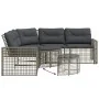 Sofá de jardín forma de L cojines y reposapiés ratán PE gris von , Outdoor-Sofas - Ref: Foro24-365895, Preis: 345,44 €, Rabat...