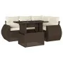 Set comedor de jardín 5 piezas y cojines ratán sintético marrón de , Conjuntos de jardín - Ref: Foro24-3268513, Precio: 420,1...