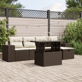 Set sofás de jardín 6 piezas y cojines ratán sintético marrón by , Garden sets - Ref: Foro24-3275293, Price: 438,87 €, Discou...