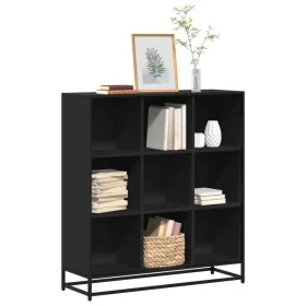 Estantería de madera ingeniería y metal negro 97,5x33x107,5 cm by , Bookcases and shelves - Ref: Foro24-3300860, Price: 116,8...