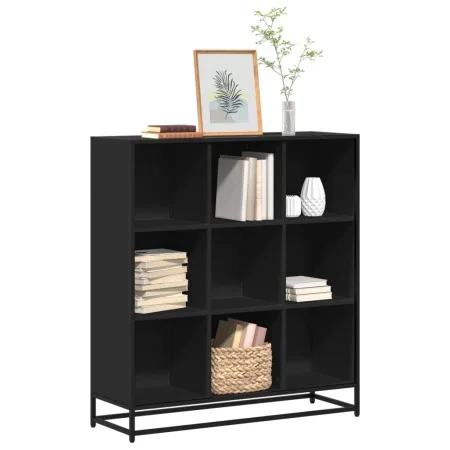 Estantería de madera ingeniería y metal negro 97,5x33x107,5 cm de , Librerías y estanterías - Ref: Foro24-3300860, Precio: 11...