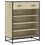 Zapatero de madera y metal roble Sonoma 75x38x97,5 cm von , Schuhregale und Schuhorganisatoren - Ref: Foro24-3300876, Preis: ...