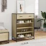 Zapatero de madera y metal roble Sonoma 75x38x97,5 cm von , Schuhregale und Schuhorganisatoren - Ref: Foro24-3300876, Preis: ...