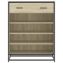 Zapatero de madera y metal roble Sonoma 75x38x97,5 cm von , Schuhregale und Schuhorganisatoren - Ref: Foro24-3300876, Preis: ...