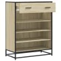 Zapatero de madera y metal roble Sonoma 75x38x97,5 cm von , Schuhregale und Schuhorganisatoren - Ref: Foro24-3300876, Preis: ...
