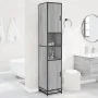 Armario de baño madera y metal gris Sonoma 35x37,5x188,5 cm by , Bathroom furniture - Ref: Foro24-3300883, Price: 146,72 €, D...
