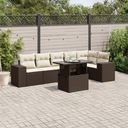 Juego de sofás de jardín 7 piezas con cojines ratán PE marrón von , Gartensets - Ref: Foro24-3269183, Preis: 531,95 €, Rabatt: %