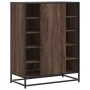 Zapatero de madera y metal marrón roble 75x38x97,5 cm by , Shoe racks and shoe organizers - Ref: Foro24-3300869, Price: 108,6...
