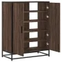 Zapatero de madera y metal marrón roble 75x38x97,5 cm by , Shoe racks and shoe organizers - Ref: Foro24-3300869, Price: 108,6...