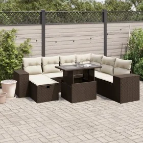 Set sofás de jardín 8 piezas y cojines ratán sintético marrón by , Garden sets - Ref: Foro24-3275323, Price: 573,75 €, Discou...