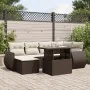 Juego de sofás de jardín 7 piezas con cojines ratán PE marrón by , Garden sets - Ref: Foro24-3268683, Price: 529,40 €, Discou...