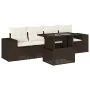 Set comedor de jardín 5 piezas y cojines ratán sintético marrón von , Gartensets - Ref: Foro24-3268993, Preis: 399,17 €, Raba...
