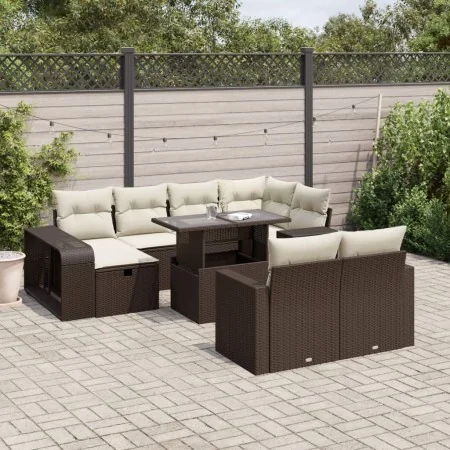 Set de sofás de jardín 11 pzas cojines ratán sintético marrón de , Conjuntos de jardín - Ref: Foro24-3276509, Precio: 695,19 ...